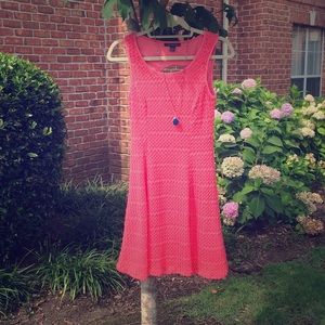 Suzy Shier Pink/Coral Crochet Dress